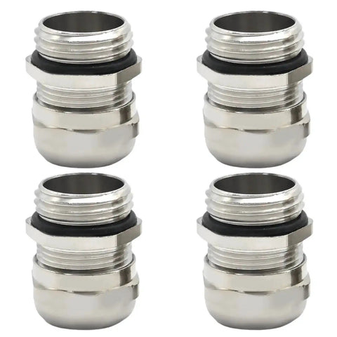 Four Pack Nickel Plated Copper Cable Glands 1/2 NPT Adjustable 6-12mm Waterproof Joints For Junction Boxes And Electrical Cabinets