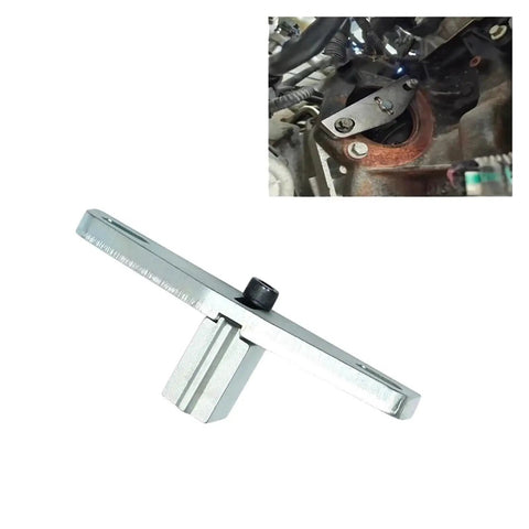 Camshaft timing tool, aluminum silver, side view for 1.0 EcoBoost SCTi engine timing kit
