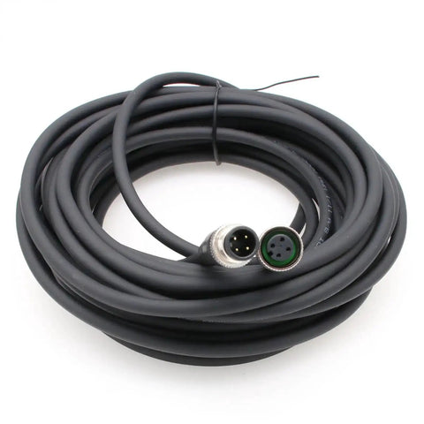 M12 A Coded 4 Pin Male Female Connector Data Power Cable To Open Wire for heavy duty use, coiled 15 meter waterproof aviation cable