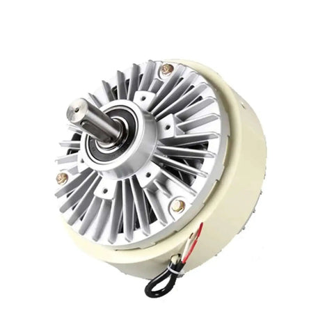 Dual Axis Magnetic Powder Clutch And Brake For 24V Winding Systems with 10kg torque and built-in heat dissipation, side view.