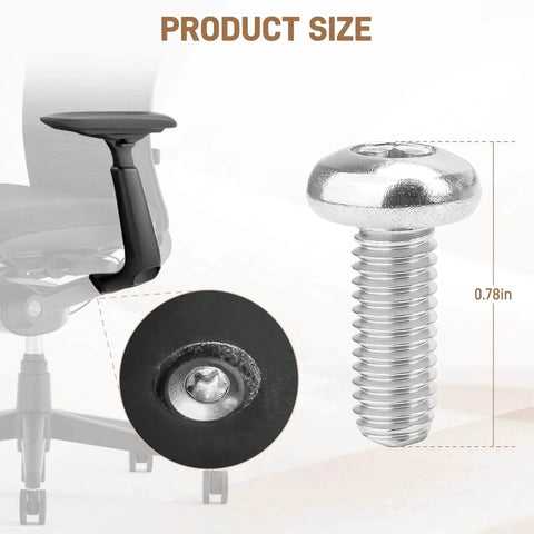 Armrest Screws For Zody Office Chair Replacement Hardware M6 16mm Size Pair Durable Alloy Steel Grade 12.9 next to armrest