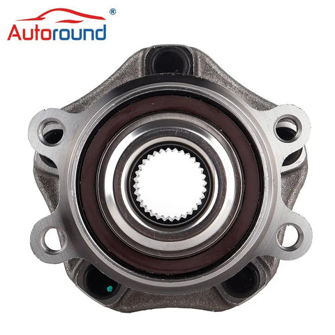 Front view of Front Wheel Hub And Bearing Assembly For Nissan Altima 2019 2020 2021 2022 2023 Ready To Roll 5 Lug 4 Hole Flange ABS Compatible