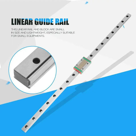 Compact MGN12H Miniature Linear Guide Rails 1pc Set, 450mm Long 12mm Wide With Sliding Block and 4 Point Contact