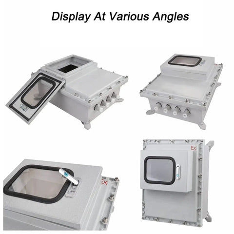 Heavy Duty Outdoor Explosion Proof Junction Box With IP66 Waterproof Rating, Viewing Window, Lockable Door, Cast Aluminum Enclosure