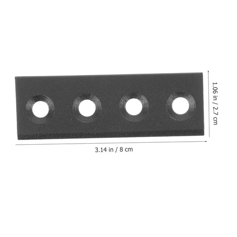 Barn Door Track Hardware Bracket Set With Metal Plate And Flat Fixing Plate For Smooth Sliding Easy Install Heavy Duty Gate Door Connection Plate Durable Steel Construction, shown in detailed view measuring 3.14 x 1.06 inches.