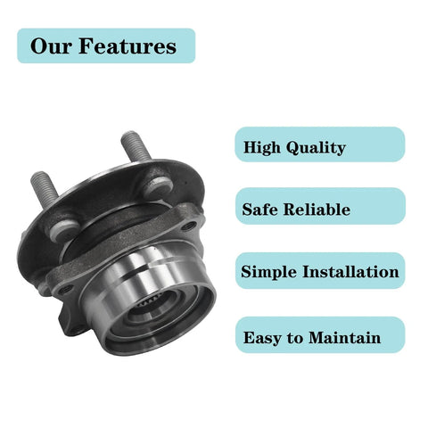 Front Wheel Bearing And Hub Assembly For Toyota Prius 2004 Through 2009 5 Lug Premium Replacement With Durable 60 Steel Construction