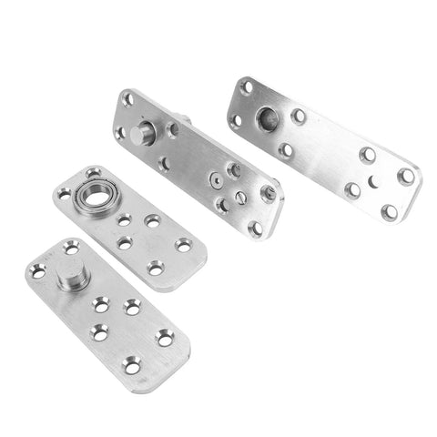 Hidden Stainless Steel Door Hinges For Wood Doors And Bookcases, Heavy Duty 360 Degree Pivot With Adjustable Extension, shown in parts