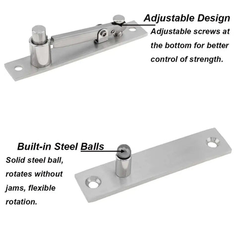 Heavy Duty Pivot Hinge for Wood Doors Stainless Steel Hidden Door Hinge for Secret Doors adjustable screws and steel balls design