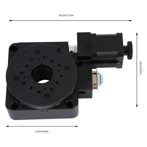 Motorized 360 Degree Electric Rotating Platform Turntable For Industrial Automation Beefy 3.94 Inch Diameter 99.21 Lbs Load Capacity Aluminum Alloy Precision Rotary Actuator Compact 7.13 By 4.72 By 1.77 Inch Black