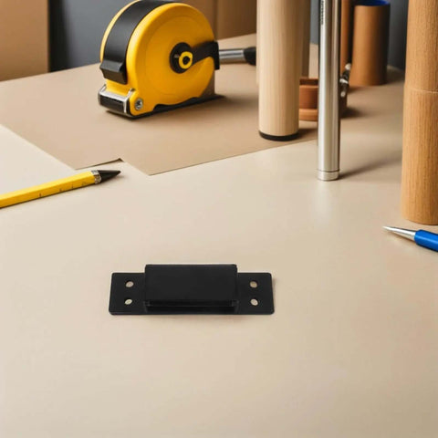 Invisible Concealed Door Hinges Set Built Tough, Heavy Duty 5-Inch Black Square Adjustable Cabinet and Closet Door Hardware