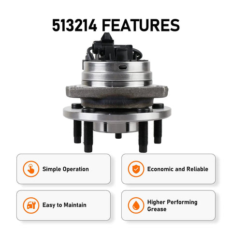 Front Wheel Hub Bearing Assembly With ABS For Chevy Malibu 2004-2012, Cobalt 2005-2010, HHR 2008-2010, Pontiac G6 2005-2010, Saturn Aura