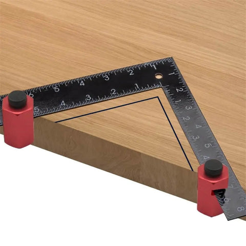 Anodized Aluminum Stair Gauge Framing Square Attachment Jig For Stair Stringer And Rafters Layout on wooden surface