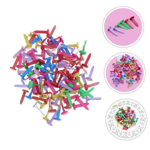 300Pcs Miniature Brads Round Fasteners For Crafts DIY Projects Scrapbooking Card Making Dreadlock Accessories Close-up View