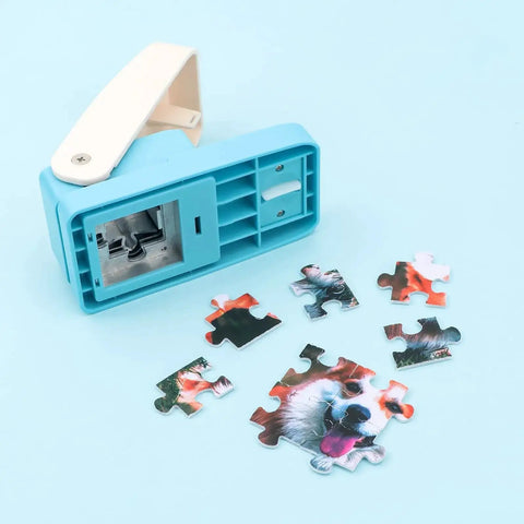 1 Inch Puzzle Hole Puncher For DIY Jigsaw Crafts Portable Cardboard Cutter Turns Photos Into Custom Puzzles with puzzle pieces