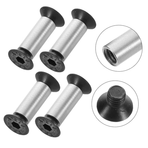 4 Piece Knife Handle Rivet Set For Easy Knife Repair And Installation shown with close-up of individual alloy steel rivets.