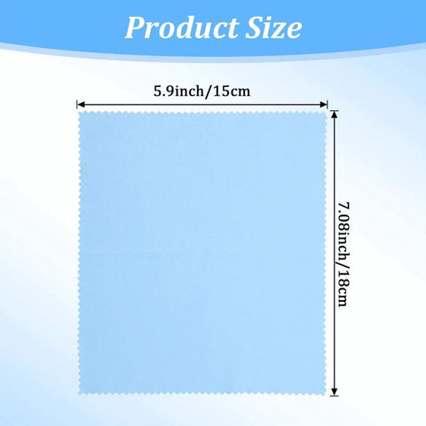 Blue microfiber cleaning cloth from Multicolor 200 Pack Microfiber Cleaning Cloths For Glasses Screens Cameras, 15x18cm size