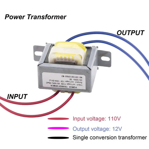 Two Pack 110V To 12V AC Power Transformer 10W 50/60Hz Output For Synchronous Motors Lighting And Audio Gear Built Tough With Mounting Holes