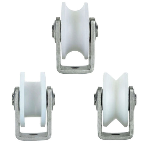 Heavy Duty Sliding Door Roller Set For Barn Style Doors With 304 Stainless Steel Bracket And Nylon Castor Double Bearing Wheel For Ultra Smooth Glide Built To Last And Tough As Nails For Furniture And Industrial Carts 2 Pcs H68mm
