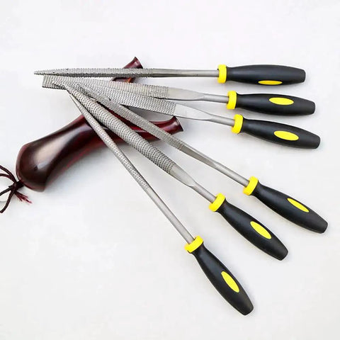 Six Piece 140mm Mini Metal Rasp Needle File Set For Wood Carving And Metal Work Includes Durable Steel Hand Files