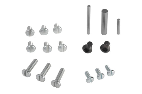 Assorted pivot pins and mounting hardware for Circle Cutter Router Jig For Precise Circle Cuts From Seven To Fifty Two And Three Quarters Inches