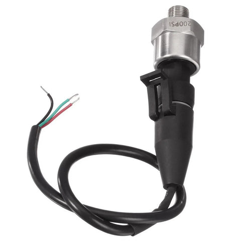 AUTEX 200 psi stainless steel pressure transducer with 1/8-27 NPT thread and multi-wire connector harness