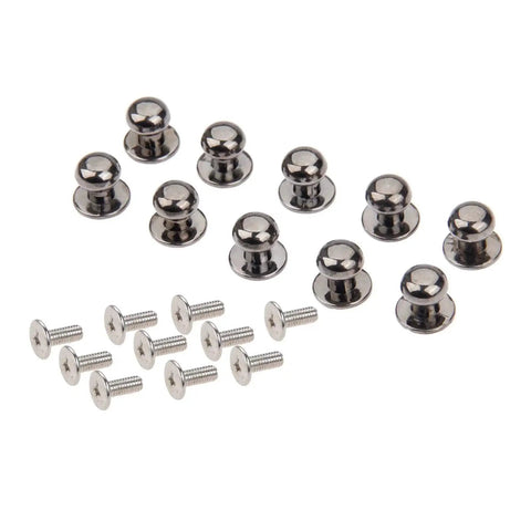 10 Pack Mini Drawer Knobs Zinc Alloy Black 0.39x0.43 Inches Durable Small Cabinet Pulls with screws displayed