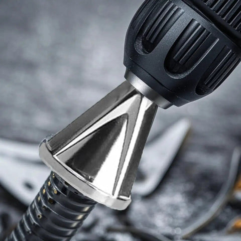 External Chamfer Deburring Tool For Drill Bits And Metals With Hex Shank, Stainless Steel Cutter attached to drill in use