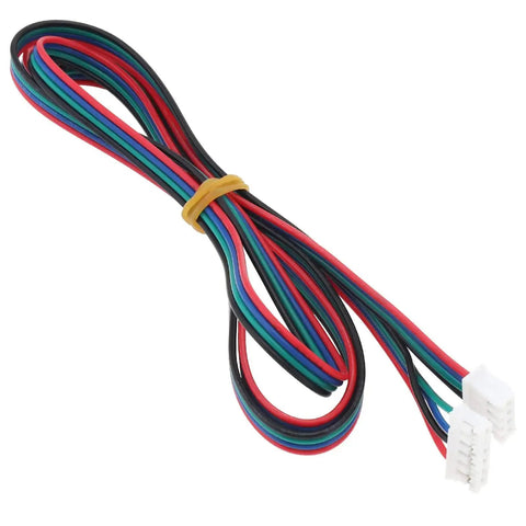 Colored wires of Six Pack 1.5 Meter Stepper Motor Cables XH2.54 4P To XH2.0 6P for 3D Printer, white PVC, tinned copper.