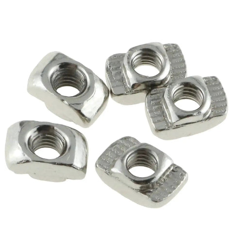 Heavy Duty M4 T Slot Nuts Set 100 Pieces Nickel Plated Carbon Steel Half Round Sliding Fasteners For 2020 Series Aluminum Extrusion
