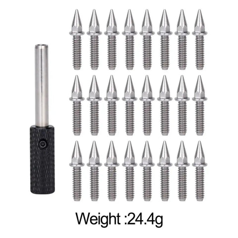 Premium Stainless Steel Lug Nuts With Spike Acorn Design 24Pcs Hex Screws M3 for VP wheels, includes hex driver