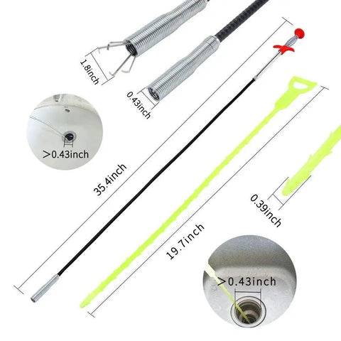 Flexible Grabber Claw Reacher Tool With Four Claws For Narrow Spaces Drain Clog Removal And No Fuss Reaching Aid Dr Pen 35.4 Inch Extendable Hose