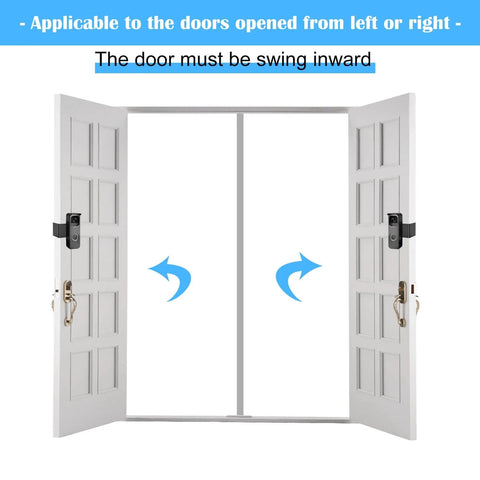 Double doors with Anti Theft Mounting Bracket For Video Doorbell No Drill Install Secure Fit Precision Design installed.