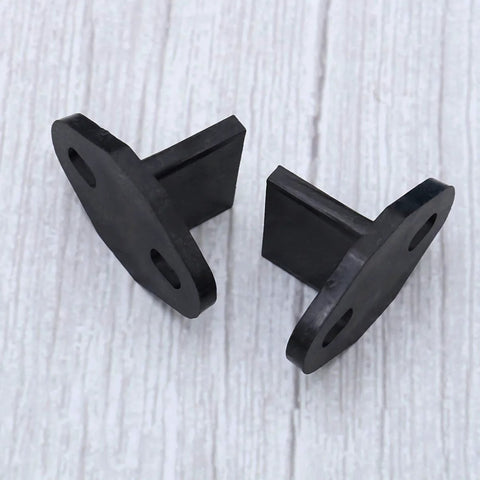 Set Of Two Sliding Barn Door Floor Guides - Adjustable Bottom Mount, Heavy Duty Floor Guides with Screws in Black Finish