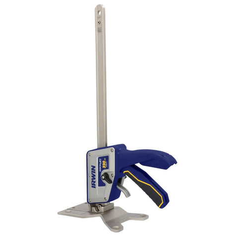Quick Lift Construction Jack With 10 Inch Lift And 330 Lb Capacity, side view showing blue handle and metal base