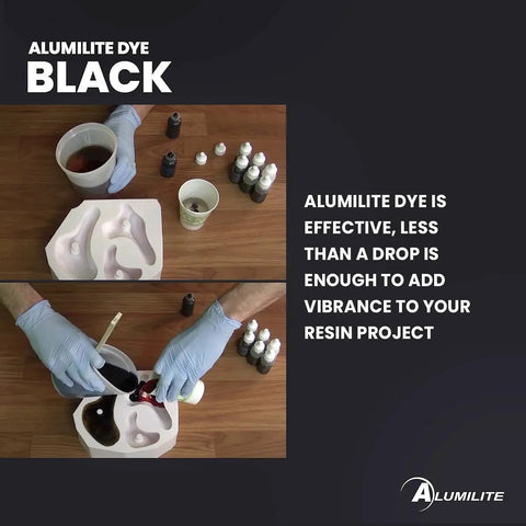 Black Resin Dye 1 Oz Highly Concentrated Color For Casting Resin Epoxy And Urethane in use for DIY resin projects