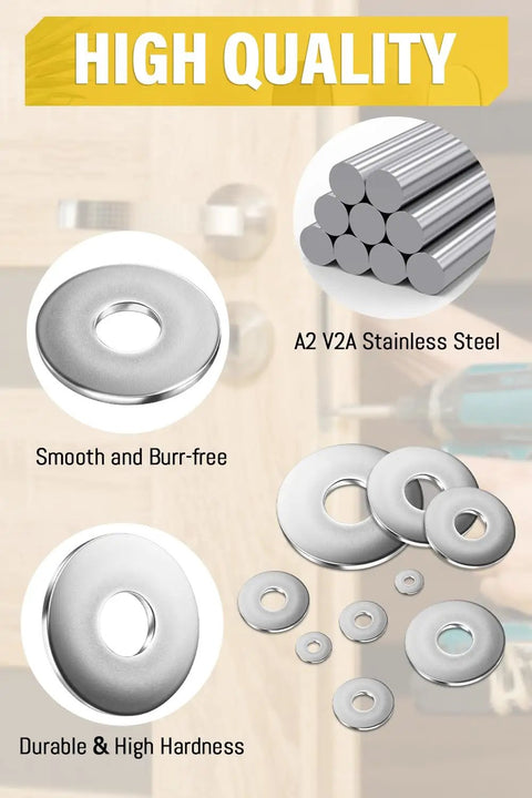 M6 Flat Washers Set 18mm Outer Diameter 1.6mm Thick Stainless Steel 304 A2 Pack Of 20 For M6 Screws Bolts Nuts