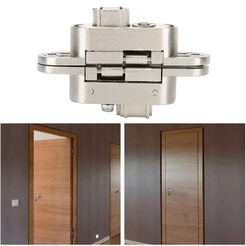 Hidden Door Hinges Invisible Hinge With Three Way Adjustable And 180 Degree Swing Zinc Alloy Concealed Hinge for cabinets shown