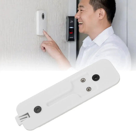 Two Pack White Doorbell Backplates For Video Doorbell Mounting Plate Replacement And Battery Cover showing installation