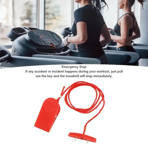 Image of Treadmill Key 2 Pack With Magnetic Emergency Stop Switch Universal Fit Double Insert Design for JX ZXCH ISPO Treadmills in use.
