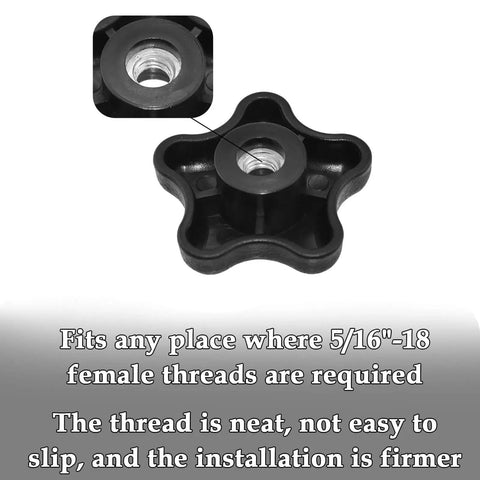 Four Pack 5/16-18 Female Thread Polypropylene Clamping Knobs For Jigs, Durable With Galvanized Iron Inserts, 2 Inch Head Diameter, 0.75 Inch Overall Height, Dope Grip For DIY, Workshop, And Machine Tool Projects
