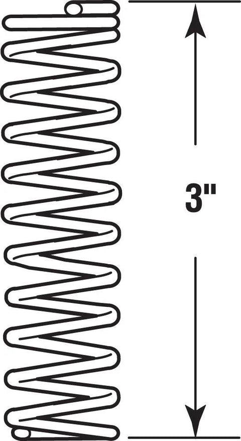 Compression spring, Prime-Line SP 9712, nickel-plated spring steel, 0.051 gauge, 9/16 in dia, 3 in length, 2-pack