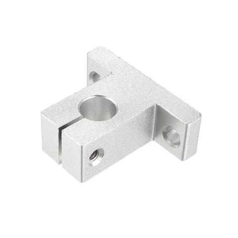 Close-up of Four Piece SK10 Aluminum Linear Motion Rail Clamps Rod Guides For 10mm Shafts With 5.5mm Mount Holes