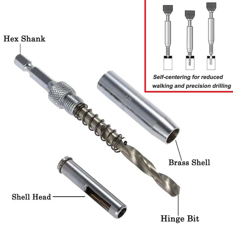 4 Piece Self Centering Hinge Tapper Drill Bit Set For Woodworking Doors And Windows Opens Holes Fast in 5/64 7/64 9/64 11/64
