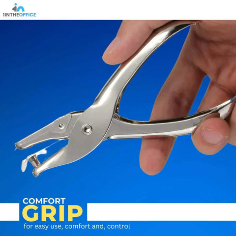 Heavy Duty All Metal One Quarter Inch Single Hole Punch Handheld Punch For Paper And Crafts Eight Sheet Capacity Tool