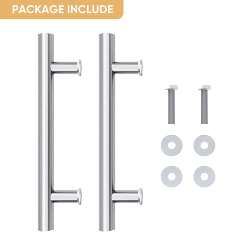 12 Inch Push Pull Barn Door Handle Set Built Tough Double Sided H Shape Sliding Door Hardware Heavy Duty Stainless Steel 304