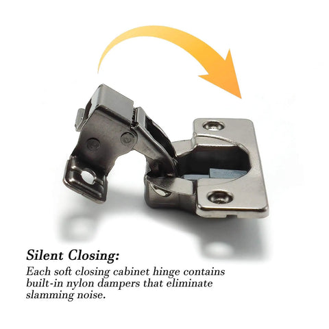 4 Pack Soft Close Cabinet Hinges For Kitchen And RV Concealed Self Closing Hidden Hinges Adjustable 3 Way Overlay