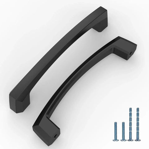 10 Pack 4 Inch 102mm Matte Black Cabinet Handles For Kitchen Cabinets Drawers Dresser Wardrobe Zinc Alloy Hardware with screws
