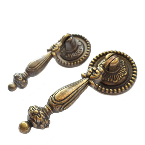 4 Pack Decorative Bronze Drawer Pulls Set With Screws Vintage Copper Door Handles Antique Retro Knobs for furniture cabinets