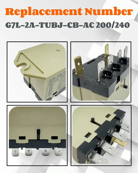 General Purpose Relay With Test Button For Beefy, Heavy Duty High Power Loads, Double Pole Single Throw Normally Open, Quick Connect Terminals, Flame Resistant Build, Perfect For Motors, Lighting, And Industrial Machinery Control close-up view.