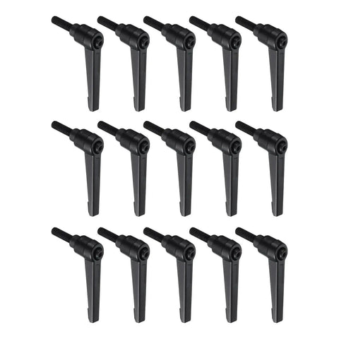 15 Pcs Lever Adjustable Handles M6 X 20mm Male Thread Level Clamping Handles Hand Stud Knobs Black for Quick Adjustments
